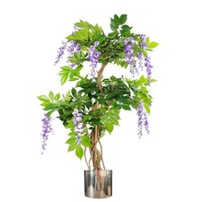 Image of Artificial Flower Tree Blossom Bushes Home Decor Realistic Display Home Office