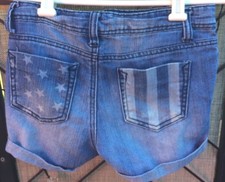 Epic Threads Flag Girls Denim Stretch Cotton Sz 12 Cut-Offs Stars Stripes