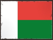 Blechschild 30x40 Madagaskar Flagge L&auml;nder National Fahne Afrika Retro Wand Deko