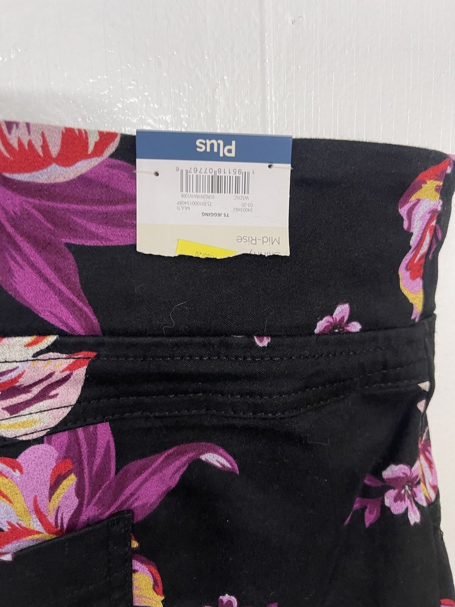 Terra & Sky 5X Floral Stretchy Pants NWT Cotton Poly Spandex | eBay