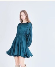 NEW Caballero Anthropologie Dottie Dress Size Small In Teal Dolman Sleeve $295