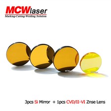 CO2 Laser Si Mirror ?25mm 20mm*3pcs +CVD II-VI Znse Focus Lens *1pcs ?18 19 20mm