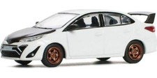 Toyota GR Vios White with Carbon Hood 1/64 Diecast Model Car by Pop Race