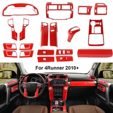 23pcs Full Set Interior Center Console Cover Trim Kits For 4Runner 2010+ Red