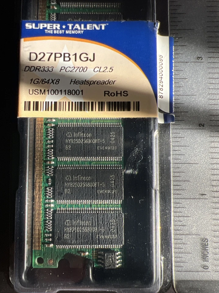 Super Talent 1 GB DIMM 333 MHz DDR Memory (D27PB1GJ) - Image 2 of 4
