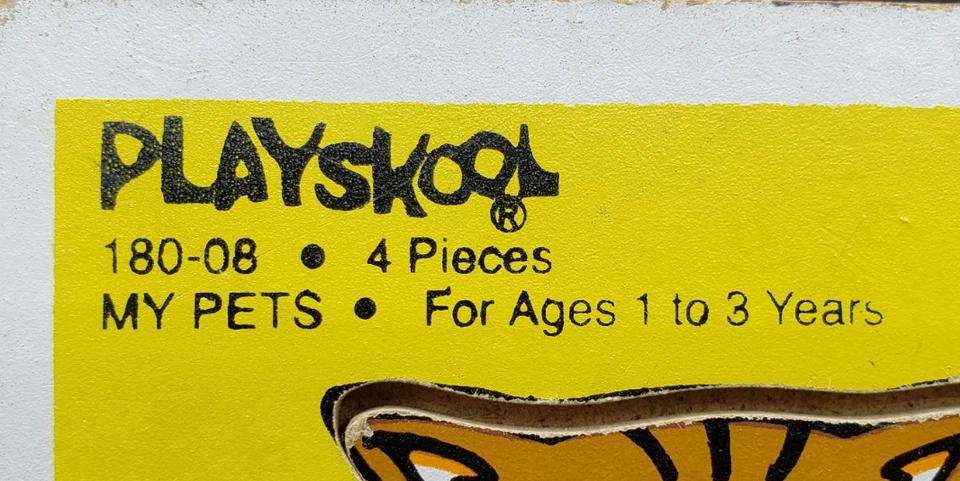 Vtg 1985 Playskool "My Pets" 4 pcs Wooden Tray Puzzle #180-08 Pre-Owned - Image 2 of 4