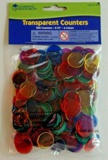 Lot of 2 Transparent Counters for Bingo Chips Math Assorted Colors 250 per bag