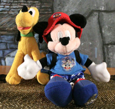 Mickey Mouse Pluto magic lives Bean Bag Plush Stuffed 10" Disney World Exclusive
