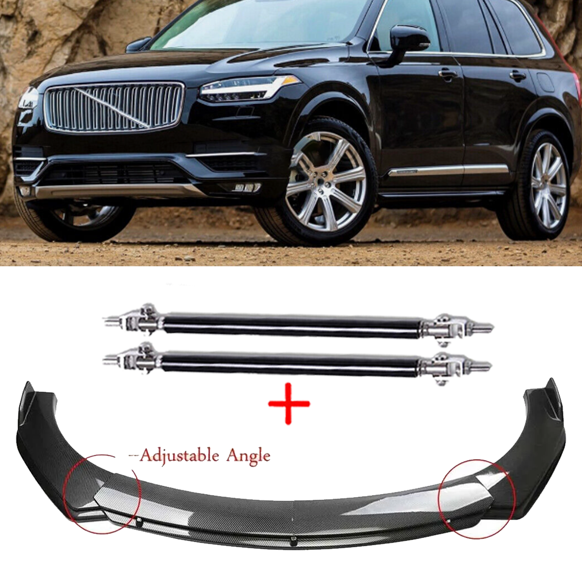 Carbon Fiber Front Bumper Lip Spoiler for Volvo XC60 XC40 XC90