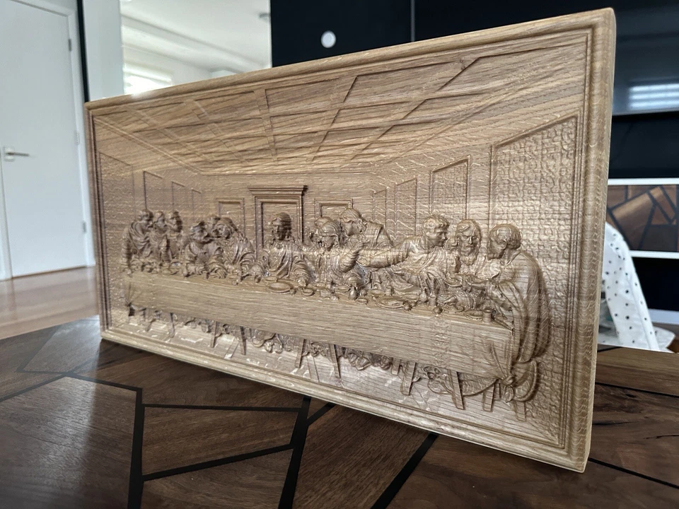 Decoración de arte de pared tallada en madera Última Cena Foto 4 de 4