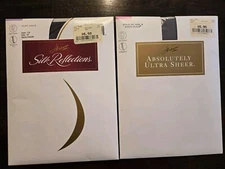 NEW 2 Pairs of Hanes Pantyhose Stockings Barely Black Size E/EF (FJ)