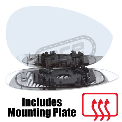 Fits Fiat Punto Evo 2010-2012 Heated Convex Wing Door Mirror Glass Drivers Side