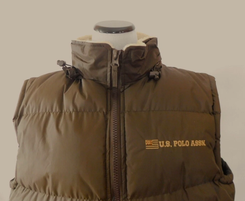 Vintage Men's XL U.S. Polo Assn. Dk. Brown Puffer Vest, 1 Owner, A+ Condition - Image 2 of 4