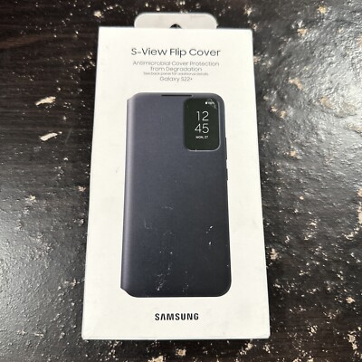 GENUINE Samsung S-View Flip Cover Galaxy S22+ EF-ZS906CBEGUS Black OPEN BOX