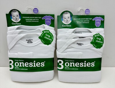Gerber Neutral Pack Long Sleeve White Onesies Newborn for sale