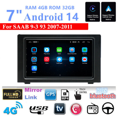 7'' Für 07-11 SAAB 9-3 93 Radio Stereo GPS Navigation FM WIfi Eingebautes Carplay