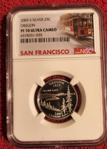 2005 s silver proof Oregon statehood quarter NGC PF 70 Ultra Cameo *