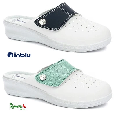 I COLORATI di INBLU pantofole donna solettaPELLE SOFT infermiere 5033V bianco