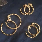 CLIP ON 3cm 4cm 5cm TWIST HOOP EARRINGS textured HOOPS non-pierced GOLD TONE