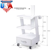 Dental Mouth Sweeping Tool Cart Medical Trolley Cart with Drawer & Power Socket