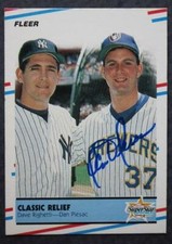 Milwaukee Brewers Star Dan Plesac Autographed 1988 Fleer Righetti Special card +
