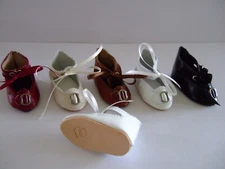 LEATHER SHOES JU7 (6cm) for ANTIQUE DOLL - DOLL SHOES - G. BRAVOT - FRANCE