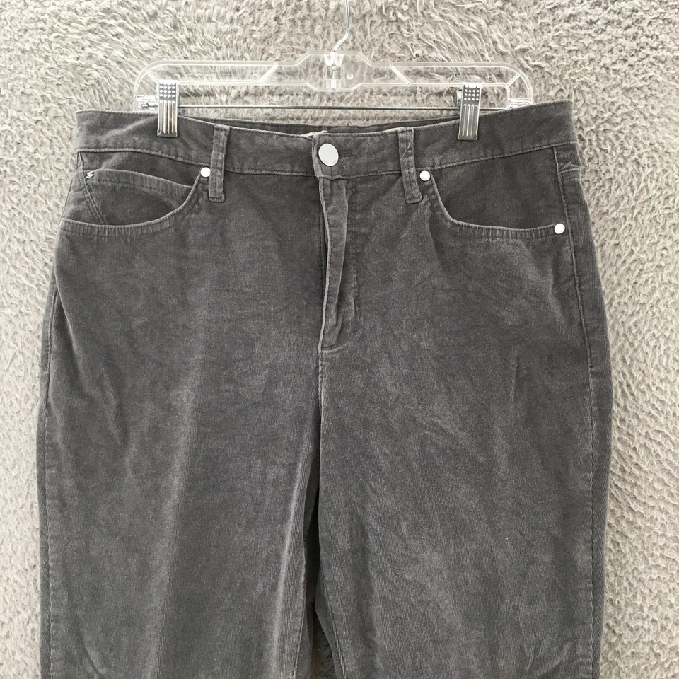Seven7 Ultra High Rise Skinny Corduroy Pants Womens 14 Gray Cotton Blend Zip Fly - Imagem 2 de 4