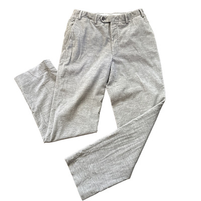 Canali Corduroy Pants Men 30x32 Gray Cotton Wool Stretch Made in Italy