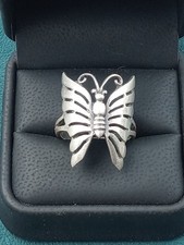 Artisan Distinctive Sterling Silver Size 8.5 Butterfly Ring w. Formed Shape
