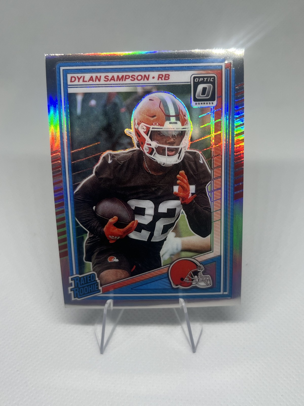 2025 Panini Donruss Rated Dylan Sampson #389 Optic Preview Holo Prizm (RC)