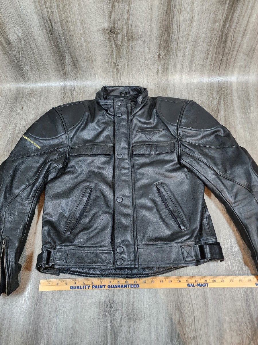 Teknic Black Padded Leather Motorcycle Motocross Racing Jacket