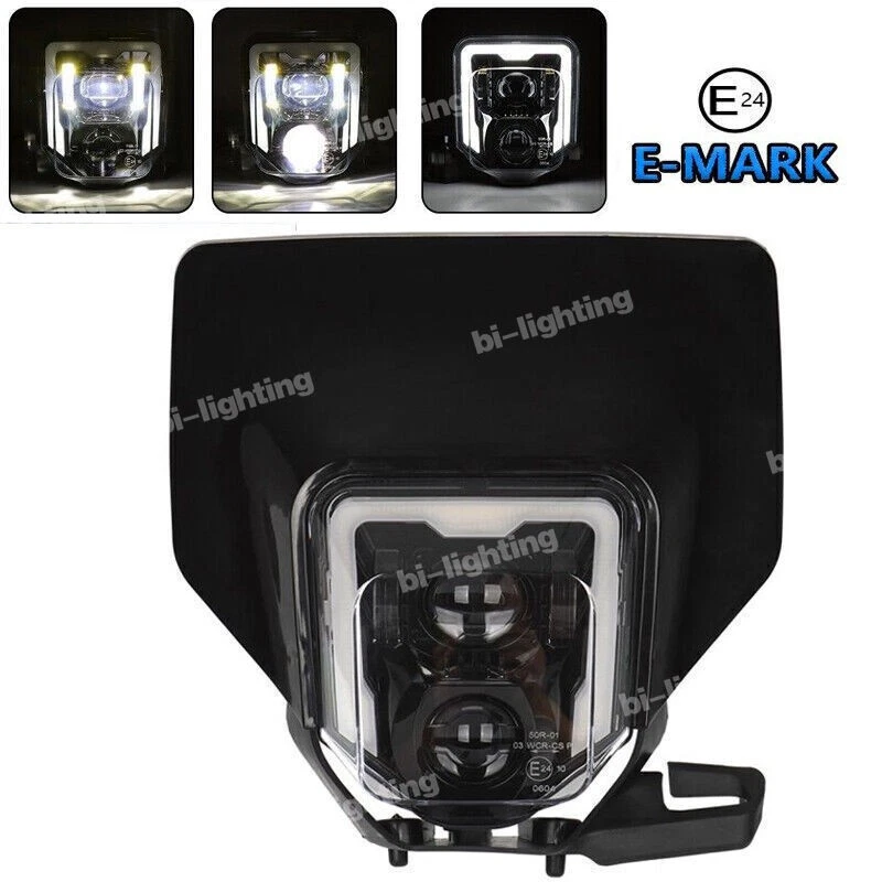 for Husqvarna Husaberg FE 125/ 250/ 350/ 390 with DRLs LED Headlight Black mask - Image 3 of 4
