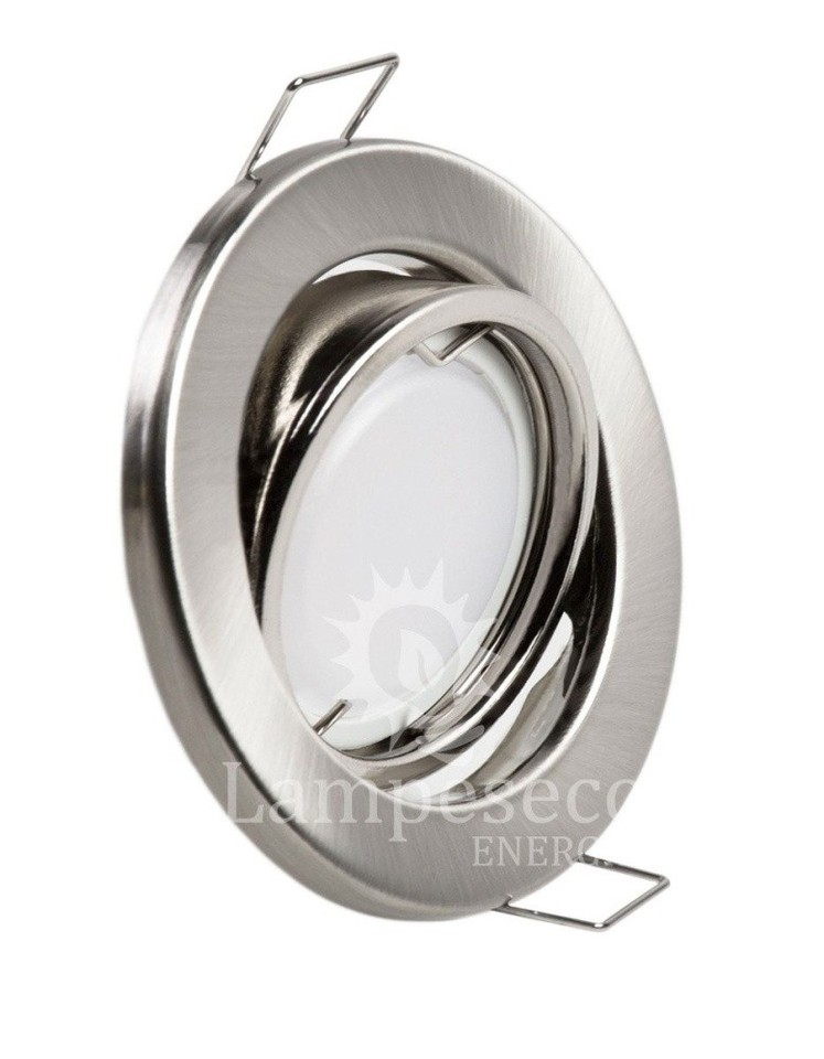 Lot de 20 spot led encastrable orientable alu brossé avec ampoule gu10 230v eq.