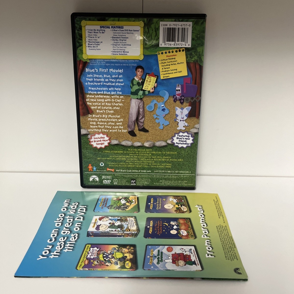 Blue's Clues Blue's Big Musical Movie DVD+Insert Paper Very Good