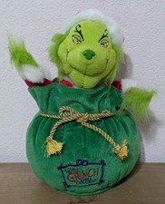 VTG 2000's The Grinch Dr Seuss Stole Christmas Musical Plush Decoration 11"