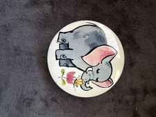 Vintage Tin Box Company Baby Elephant Round Tin Made in England Darien Nursery