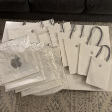 Apple Store Retail Gift Bags Lot of 13 5 Plastic, 8 Paper 