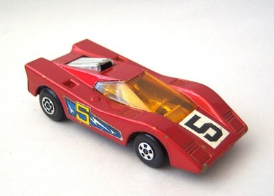 Matchbox Superfast No 7 Hairy Hustler - rot-orange mit schwarzem Sockel - 1971