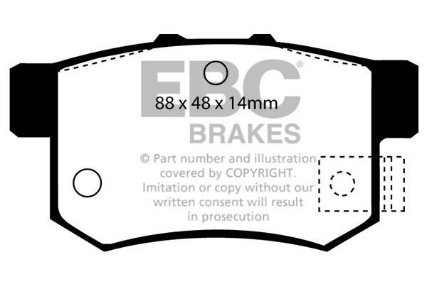 Brake Pad Set For Disc Rear Fits Honda Accord Civic Rover 600 EBC Brakes DP781