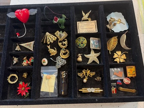 Vintage costume jewelry pins