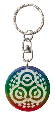 Schlüsselanhänger ''Kornkreis Ammersee'' Muschel rainbow 3,5cm