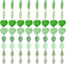 320 Pcs Leaf Beads for Jewelry Making 8 Styles Green Acrylic Leaf Spacer Beads w