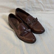 ALLEN EDMONDS US 7.5 B GRAYSON Brown Leather Tassel Loafers-Made in USA