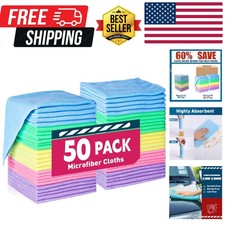 Microfiber Cleaning Cloths-50 Pack, Microfiber Towels Bulk, Towels for Cars ...