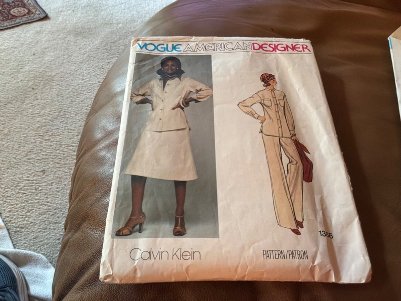 Vintage Vogue Pattern, 1366 Calvin Klein, size 12  jacket pants shirt skirt cut