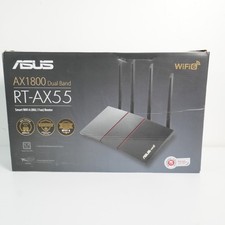 ASUS RT-AX55 V2 AX1800 Dual Band WiFi 6 Router Black AiMesh MU-MIMO Gigabit