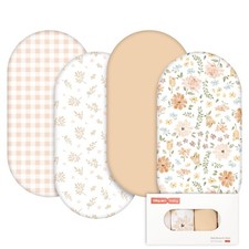 Bassinet Sheets 4 Pack, Breathable Cozy Fitted Mattress Sheet, Elastic Travel...