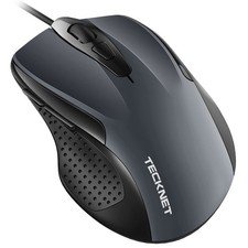 USB Wired Ergonomic Mouse 6 Button 4 DPI Adjustable Optical Computer Mouse Gray
