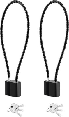 DELSWIN Cable Gun Locks with Keys - 15'' Keyed 15 Inch, Charcoal Black-2P 