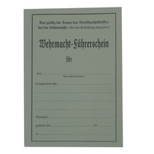German WW2 WH F&uuml;hrerschein, driver's license - repro